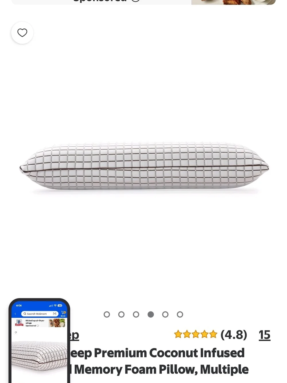 White Grid Memory Foam Pillow